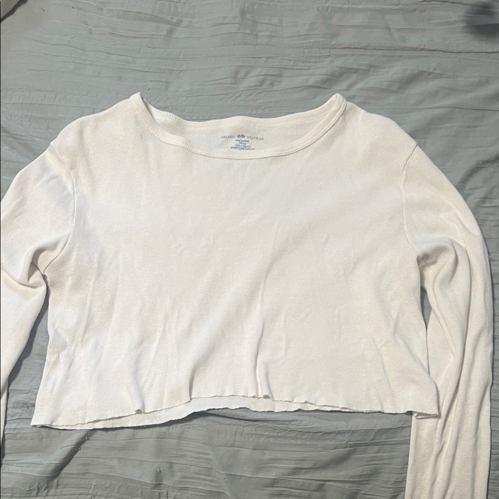 Brandy Melville White Long Sleeve Top